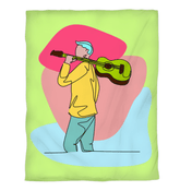 A Man With A Guitar At Half Speed Duvet Cover - Beyond T-shirts