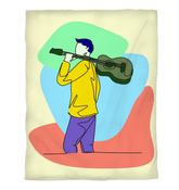 A man with a guitar at half speed duvet cover - Beyond T-shirts