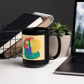 A Singer With A Microphone Stand Black Glossy Mug - Beyond T-shirts