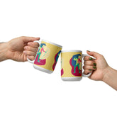 A Singer With A Microphone Stand White Glossy Mug - Beyond T-shirts