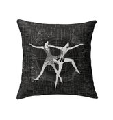 Aerial Dance Fashion Indoor Pillow on a cozy living room couch, enhancing home decor.