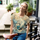 Vibrant Surfing 1 18 All-Over Print Crop Tee for a standout beach look.