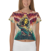 Surfing 1 02 Crop Tee with captivating all-over print for the modern surfer.