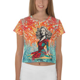Beach Bliss All-Over Print Crop T-Shirt Surfing Daydreams - Beyond T-shirts