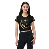 Modern Checkered All-Over Print Women's Crop Tee - Beyond T-shirts