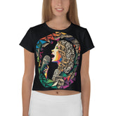 Rhythmic Reverberations All-Over Print Crop T-Shirts