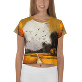 Sunset Serenade Landscape Crop T-Shirt