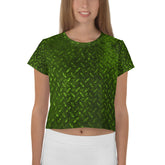 Velvet Emboss Texture Crop T-Shirt