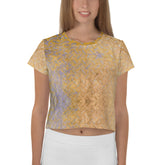 Houndstooth Harmony Texture Crop T-Shirt