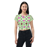 Golden Diamonds All-Over Print Crop T-Shirt