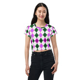 Diamond Harmony All-Over Print Crop T-Shirt