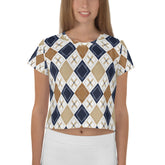Chic Diamond Delight Crop T-Shirt