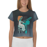 Woman wearing Lily Love Crop T-Shirt in a casual setting.