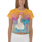 Vibrant Violets Crop T-Shirt front view.