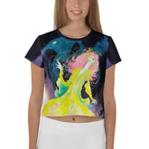 Peaceful Petals Women's Crop T-Shirt on a clothing mannequin.