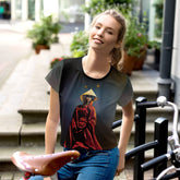 Floral Essence All-Over Print Women's Crop T-Shirt in a stylish outfit.