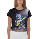 Stellar Space Odyssey Women's Crop Tee with cosmic design.
