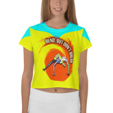 Breathe Deep Women's Crop Tee in soft cotton fabric.
