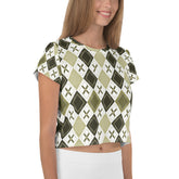Diamond Mosaic All-Over Print Crop T-Shirt