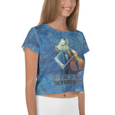 Gentleman Bear Cigar Aficionado All-Over Print Crop T-Shirt