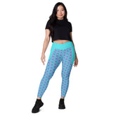 Bohemian Burst Crossover Leggings with Pockets