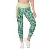 Floral Fusion Crossover Leggings with Pockets