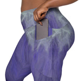 Floral Fusion Crossover Leggings With Pockets - Beyond T-shirts