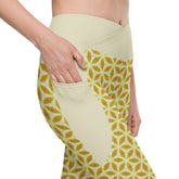 Vintage Vignette Crossover Leggings with Pockets