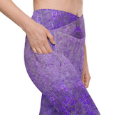 Linen Luxe Texture Crossover Leggings with Pockets