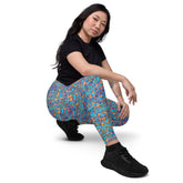 Botanical Harmony Crossover Leggings with pockets - Beyond T-shirts
