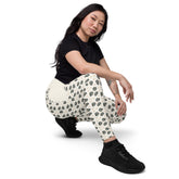 Geometric Design Crossover Leggings with Pocket