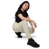 Striped Sensation Crossover Leggings with Side Pocket