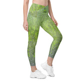 Jacquard Jet Texture Crossover Leggings with Pockets