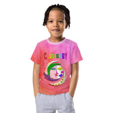 Kids crew neck t-shirt with fairy tale kingdom print.