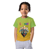 Kid wearing Little Red Riding Hood themed T-shirt.