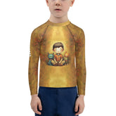 CB6-28 kids rash guard front view on white background