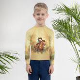 CB6-21 Kids Rash Guard in action - child surfing