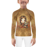 CB6-35 kids rash guard front view on white background