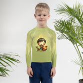 CB6-32 kids rash guard front view on white background