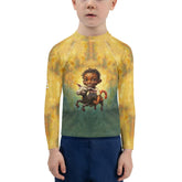 CB6-40 Kids Rash Guard front view on white background.