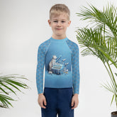 Kirigami Starburst design on kids rash guard
