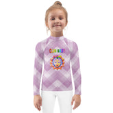 Front view of Fairy Garden Sparkle Kids Rash Guard.