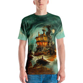 Men's Midnight Enigma All Over Print Crew Neck Tee Embrace The Intrigue - Beyond T-shirts