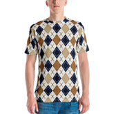 Diamond Elegance All-Over Print Men's Crew Neck T-Shirt
