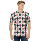 Elegant Diamond Dance All-Over Print Men's Crew Neck T-Shirt