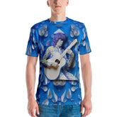 DJ Spin Fusion printed men's crew neck t-shirt in black.