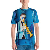 Drumbeat Vibration men's crew neck t-shirt front view.