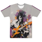 Close-up of Winter’s Breath men's crew neck t-shirt fabric detail.