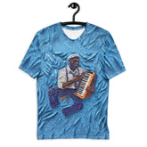 Abstract Wave Kirigram design on men's t-shirt.