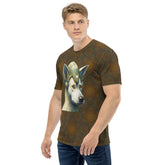 Men's crewneck tee with puppy print design